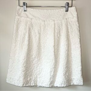 Loft White Floral Eyelet A-Line Skirt Size 2